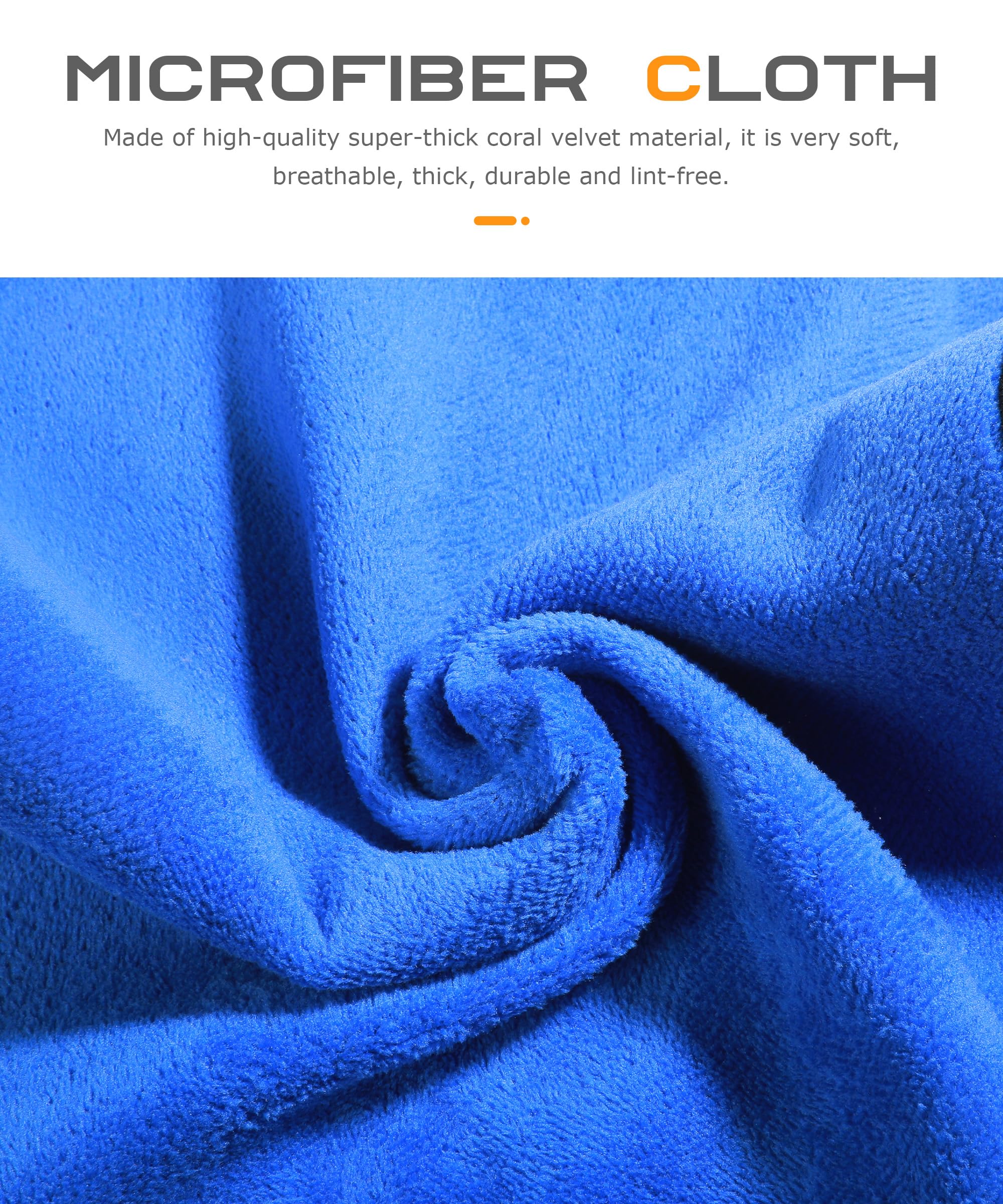 Flaconi 6PCS Microfibre Cloth Car,Cars Cleaning Products,12”x16” Microfibre Cleaning cloth,Automotive Detailing Products,Micro Fiber Cloth,Fit for Car Washing,Drying,Detailing (Yellow)