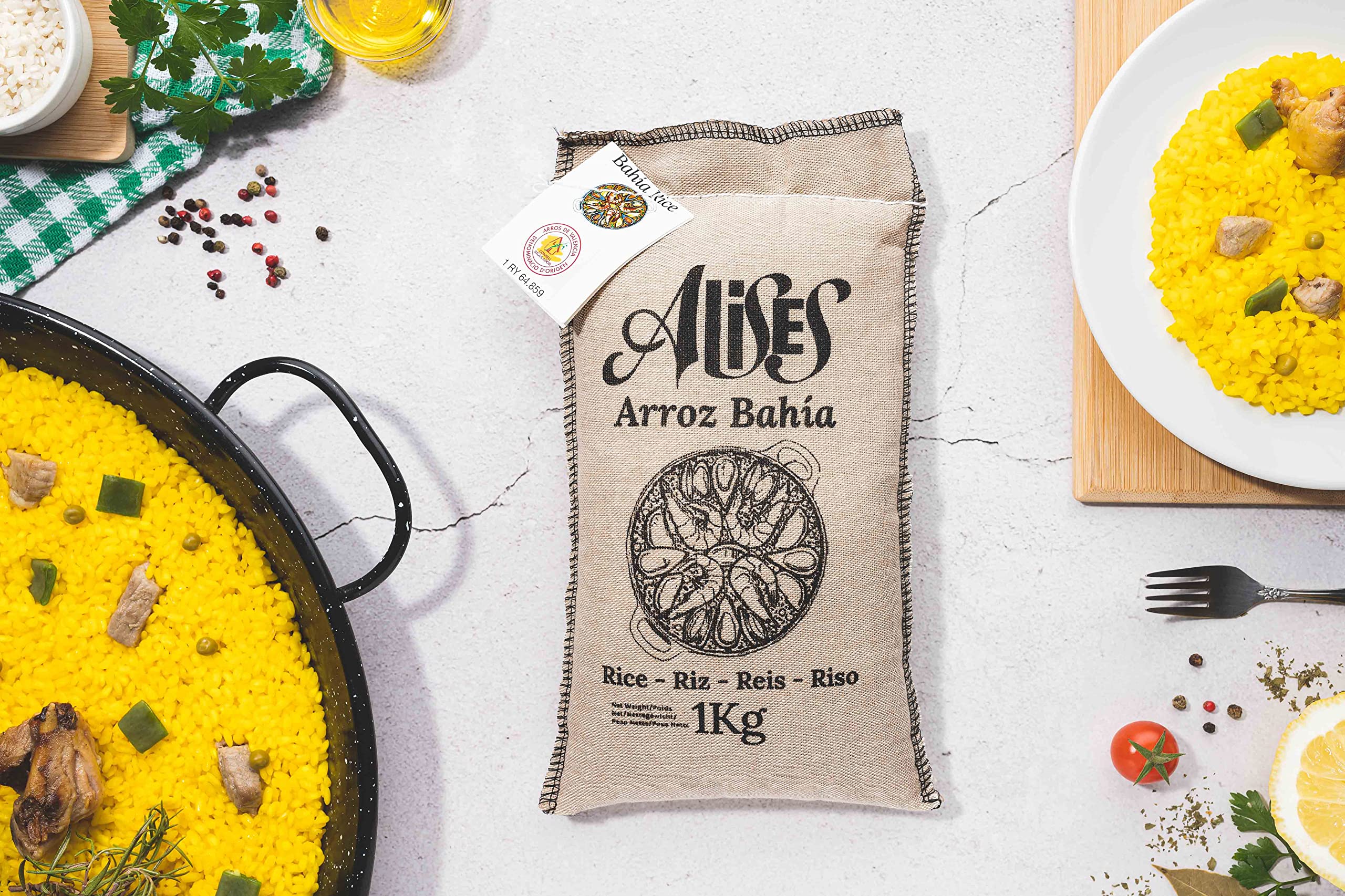 Alises - Enamelled Carbon Steel Induction Pan (Naturally Non-Stick) Paella Pan Induction Hob 34 cm - Paella Pan Induction 34 cm