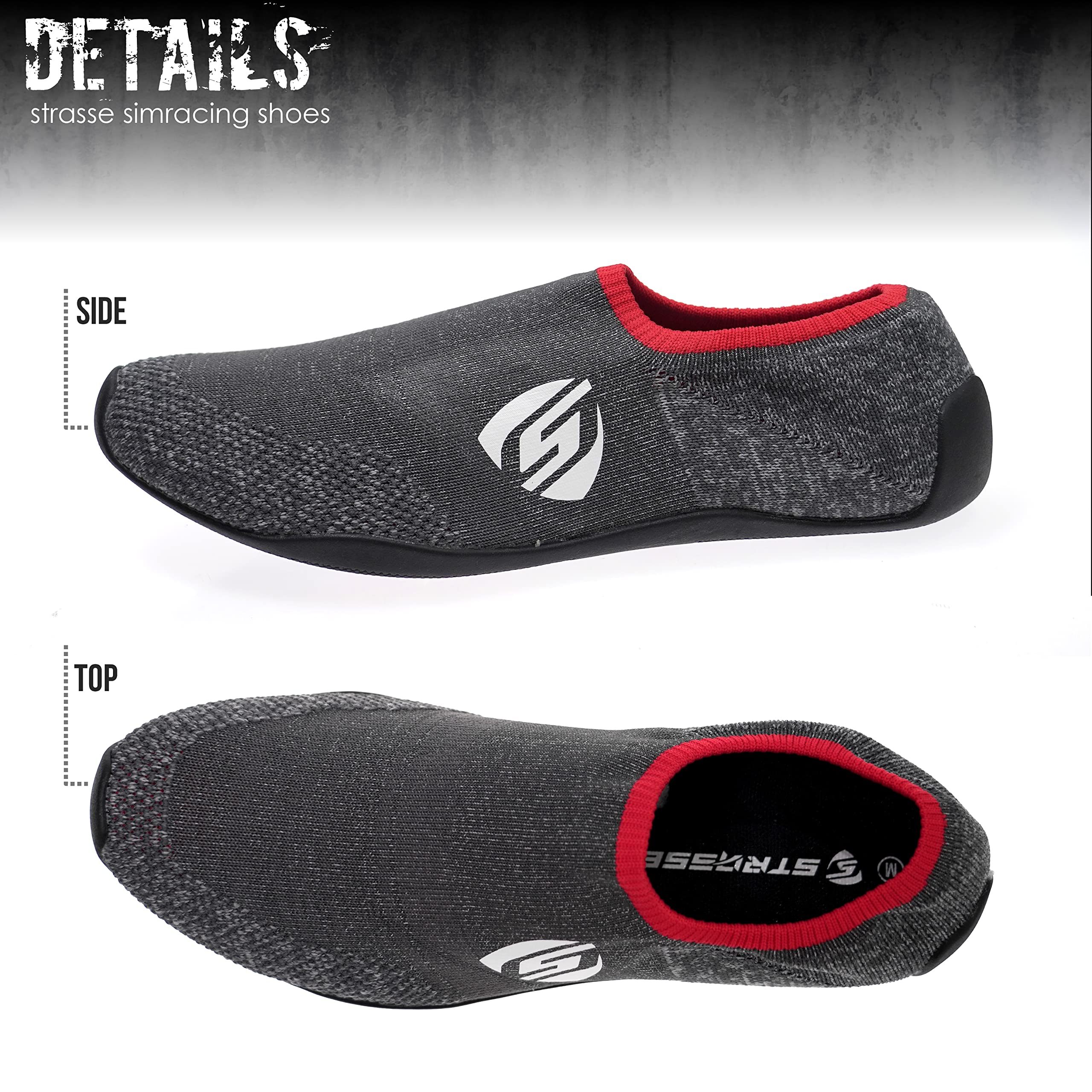 ＳＴＲＡＳＳＥ STRASSE SIM Driving Shoes Racing Shoes Gaming Shoes Grip Comfortable Pedal Work Hankon Steering Wheel Controller Cockpit Racing Game Gran Turismo PS4 PS7 Prestige Red