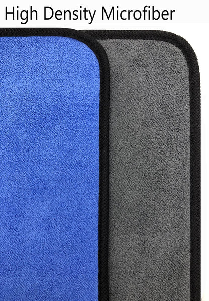 VAIYNWOM Set of 6 Car Cleaning Microfibre Cloths, Absorbent Microfibre Towel Polishing Cloth Gentle on Paint, Lint-Free for Household and Cleaning Car Motorcycle, 30x40cm (Yellow & Gray)