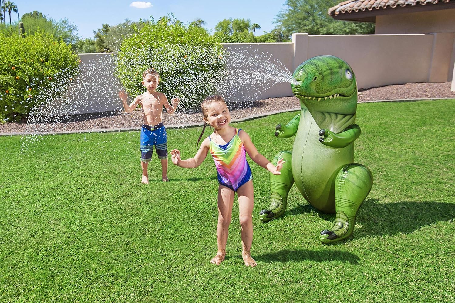 Bestway Dinomite Dinosaur water sprinkler, Kids Inflatable Garden Water Toys