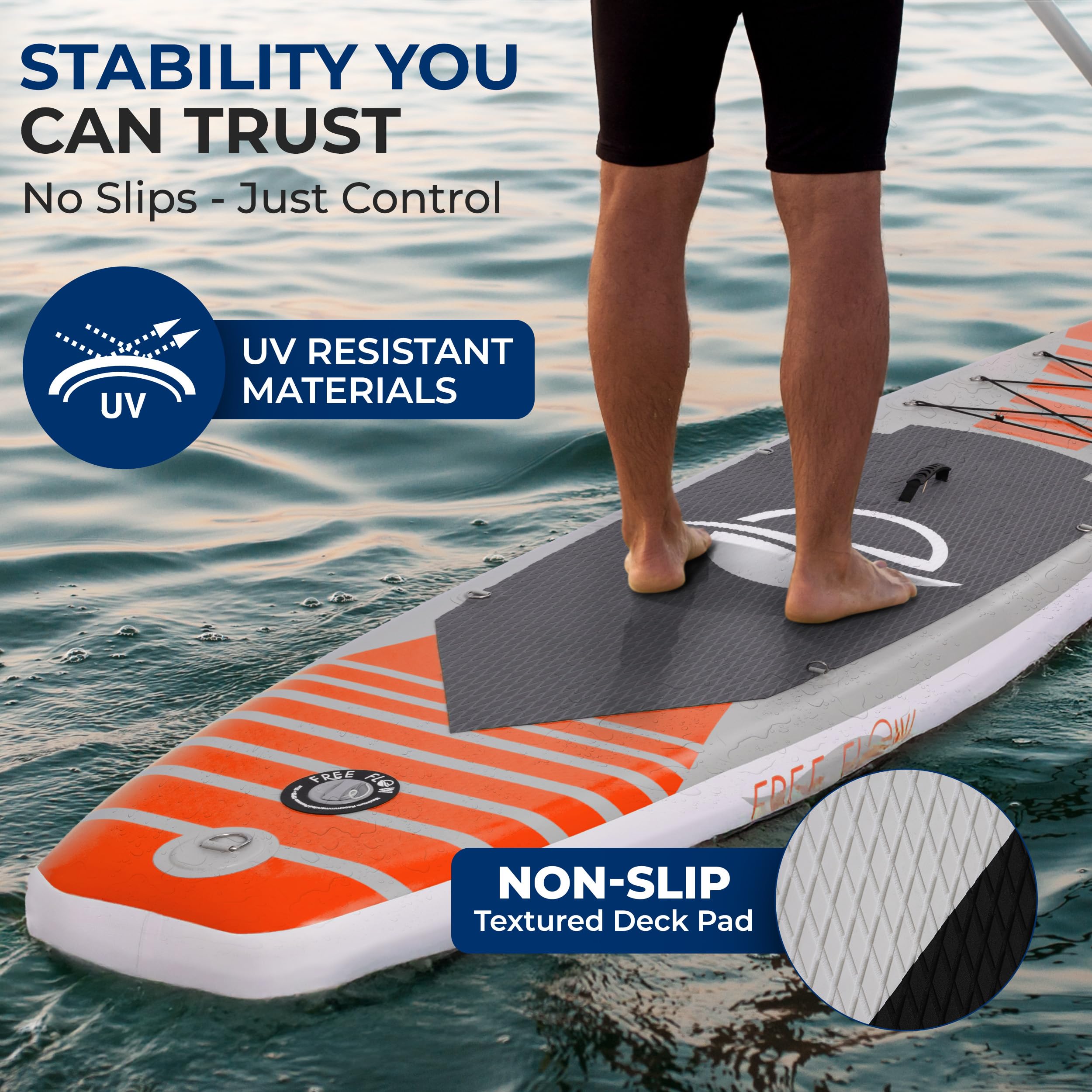 SereneLife Inflatable Stand Up Paddle Board, SUP Board- Paddleboards for Adults & Youth, Surfing Board Kit, 0.63cm Thick Standup Paddleboarding, Non-Slip Deck, Wide Stance, Surf Control w/Backpack