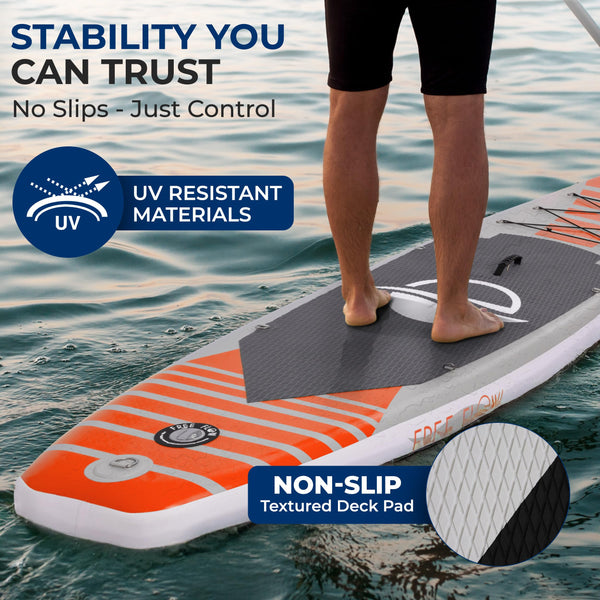 SereneLife Inflatable Stand Up Paddle Board, SUP Board- Paddleboards for Adults & Youth, Surfing Board Kit, 0.63cm Thick Standup Paddleboarding, Non-Slip Deck, Wide Stance, Surf Control w/Backpack