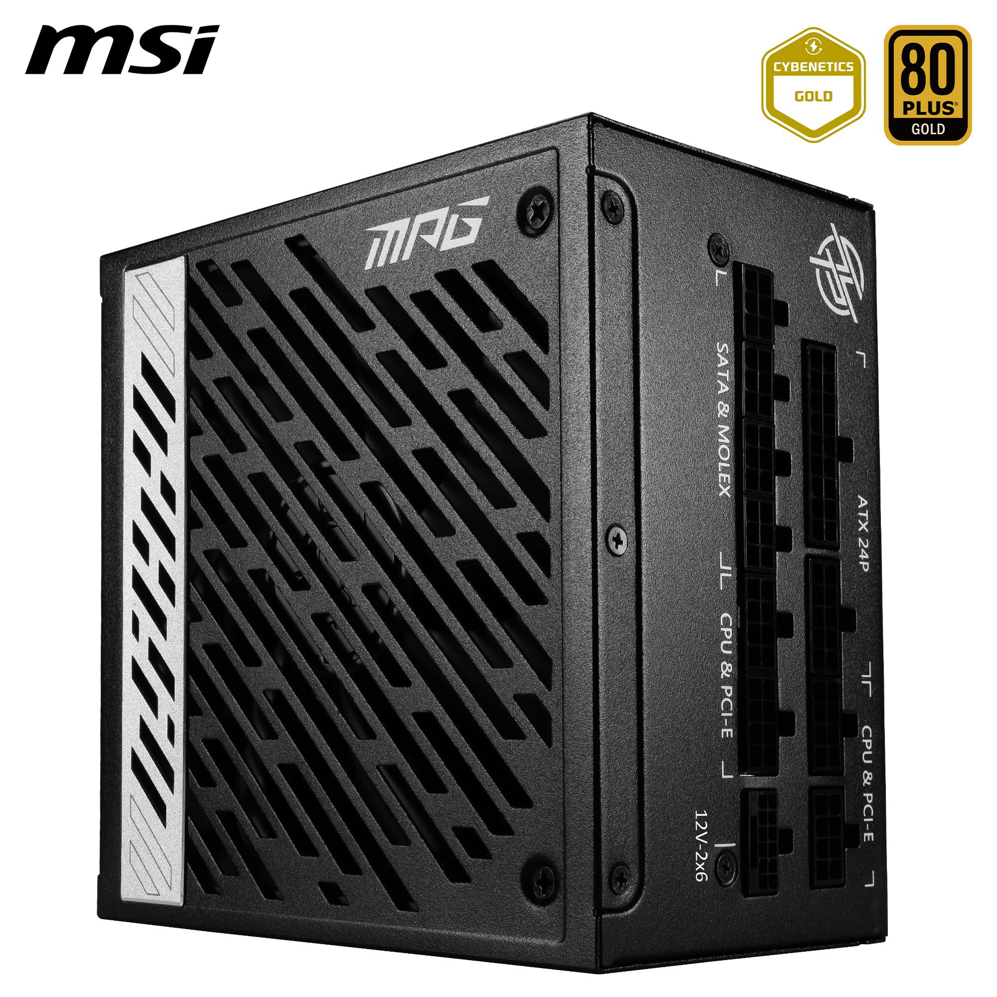 MSI MPG A1000G PCIE5 Power Supply Unit, UK Plug - 1000W, 80 Plus Gold Certified, Fully Modular ATX 3.0, PCIe 5.0 GPU Support, Japanese 105°C Capacitors, 0% RPM Mode, Flat Cables - 10 Year Warranty