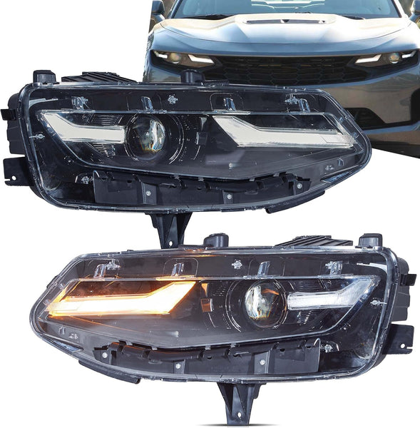 VLAND LED Headlights Compatible with Chevy Camaro 2019-2024 coupe 1LS,1LT,2LT,3LT,LT1/Convertible 1LT,2LT,3LT,LT1, Front Light with Turn Signal and DRL