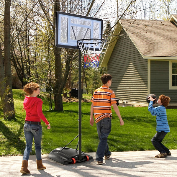 Yaheetech Outdoor Adjustable Basketball Stand, Portable Basketball Hoop Net System on Wheels