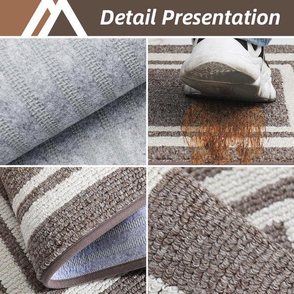 COSY HOMEER Kitchen Rugs 2 Pieces, 51x76cm+51x122cm, Absorbent and Stain-Resistant Kitchen Mats Non-Slip, Machine Washable Kitchen Runners Floor Mat