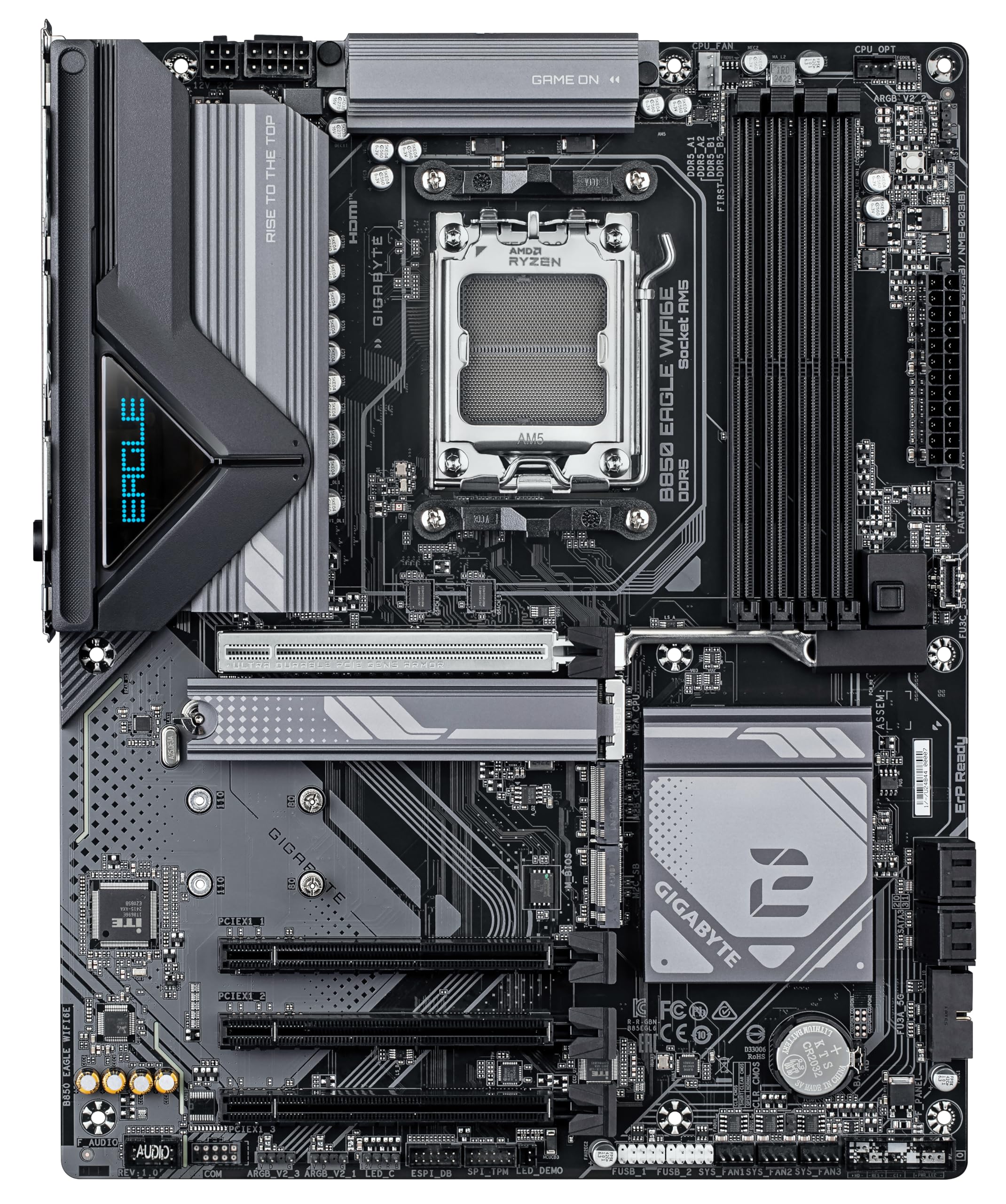 GIGABYTE B850 AORUS ELITE WIFI7 Motherboard - AMD Ryzen 9000 Series CPUs, 14+2+2 Phases Digital VRM, up to 8200MHz DDR5 (OC), 1xPCIe 5.0 + 2xPCIe 4.0 M.2, 2.5 LAN, WIFI 7, USB 3.2 Gen 2x2
