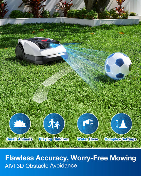 ECOVACS GOAT O800 RTK Robot Lawnmower 800㎡, Wire free, Lidar-Enhanced RTK+Vision Navigation, Pass 0.7m path, Auto Mapping, Customizable Mowing, Edge Presicion Mowing, 45% Slope Climbing