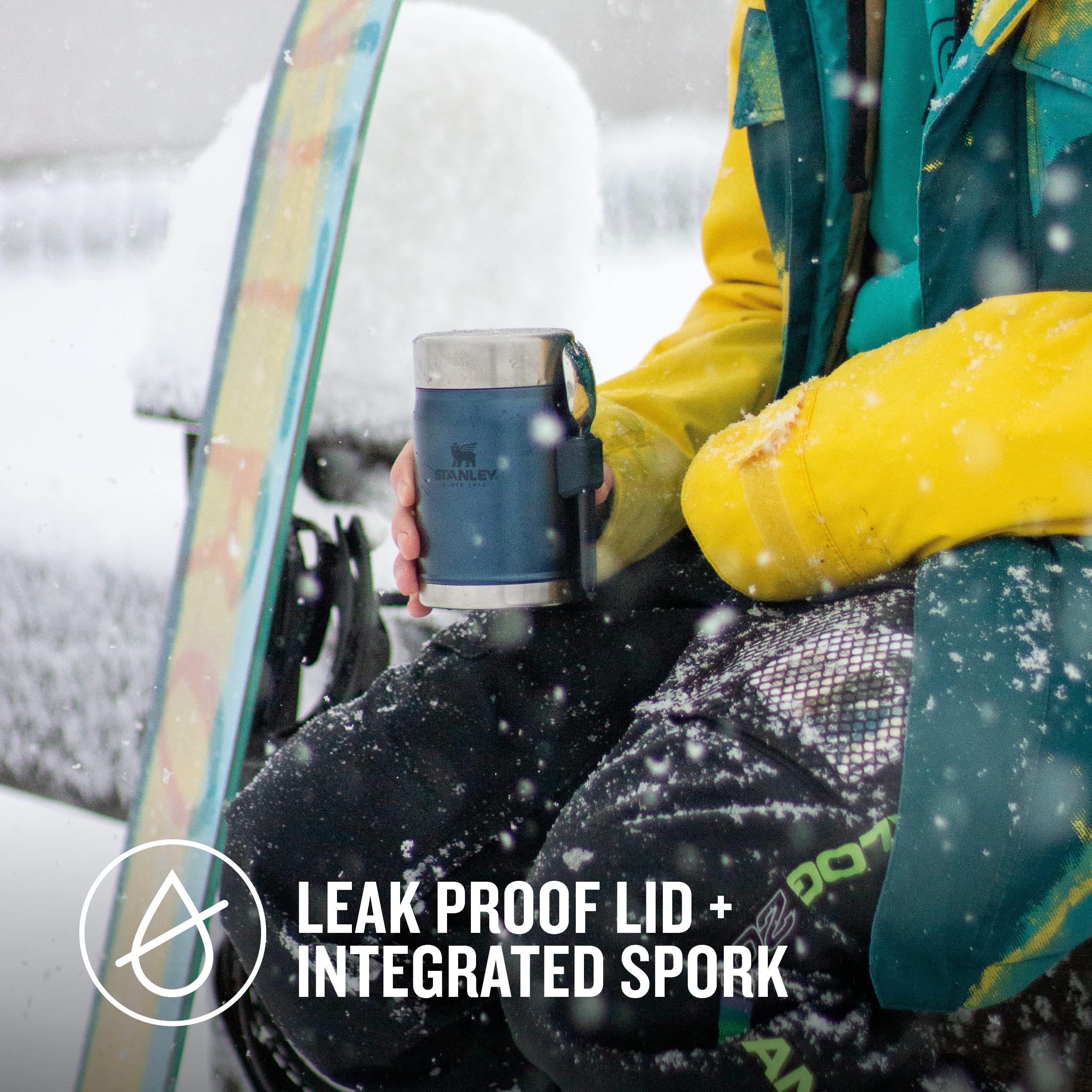 Stanley Classic Legendary Food Jar 0.4L With Spork - Keeps Cold For 7 Hours - BPA-Free Stainless Steel Soup Flask - Leakproof - Dishwasher Safe - Rose Quartz