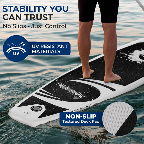 SereneLife Inflatable Stand Up Paddle Board, SUP Board- Paddleboards for Adults & Youth, Surfing Board Kit, 0.63cm Thick Standup Paddleboarding, Non-Slip Deck, Wide Stance, Surf Control w/Backpack