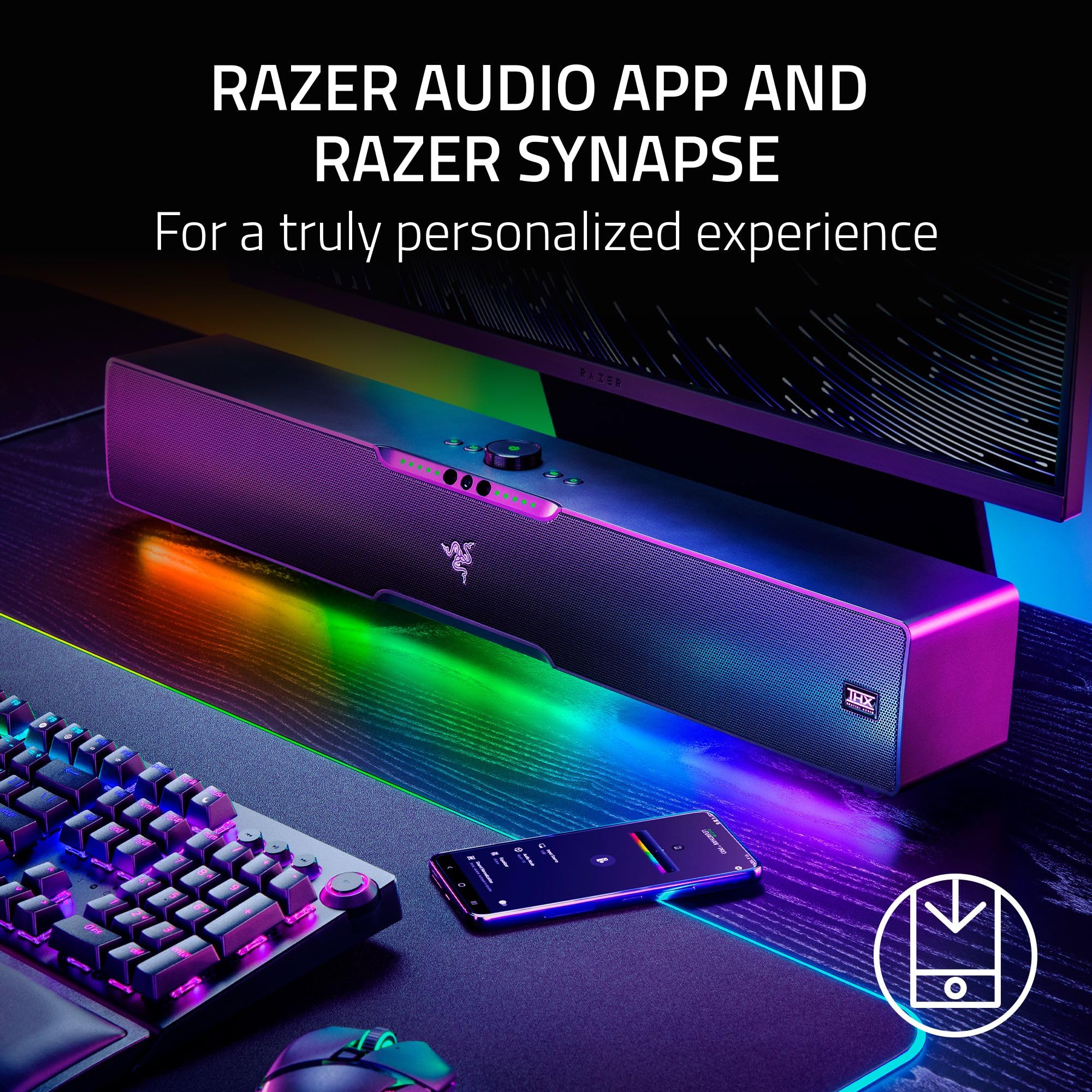 Razer Leviathan V2 X - PC Gaming Soundbar (Full-Range Drivers, Compact Desktop Form Factor, USB Type C Power and Audio Delivery, Bluetooth 5.0) Black