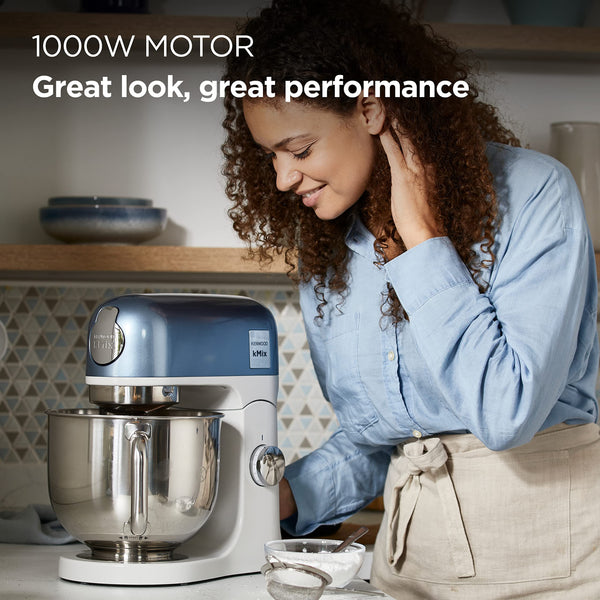 Kenwood kMix Editions KMX760API Kitchen Machine, 5 l Stainless Steel Bowl, Safe-Use Safety System, Metal Casing, 1000 Watts, incl. 3-Piece Patisserie Set and Splash Guard, Apricot Pink