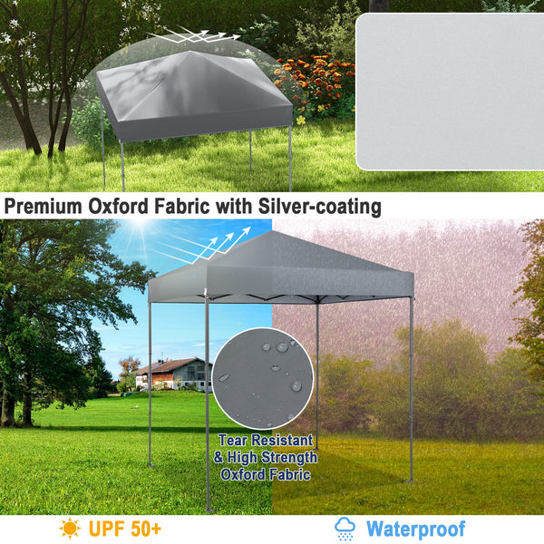 COSTWAY 2m x 2m Pop up Gazebo, 3-Position Height Adjustable Commercial Instant Canopy Tent with Carry Bag, Garden Patio Sun Shelter for Camping BBQ Party (Blue, 198 x 198 x 190-244 cm)