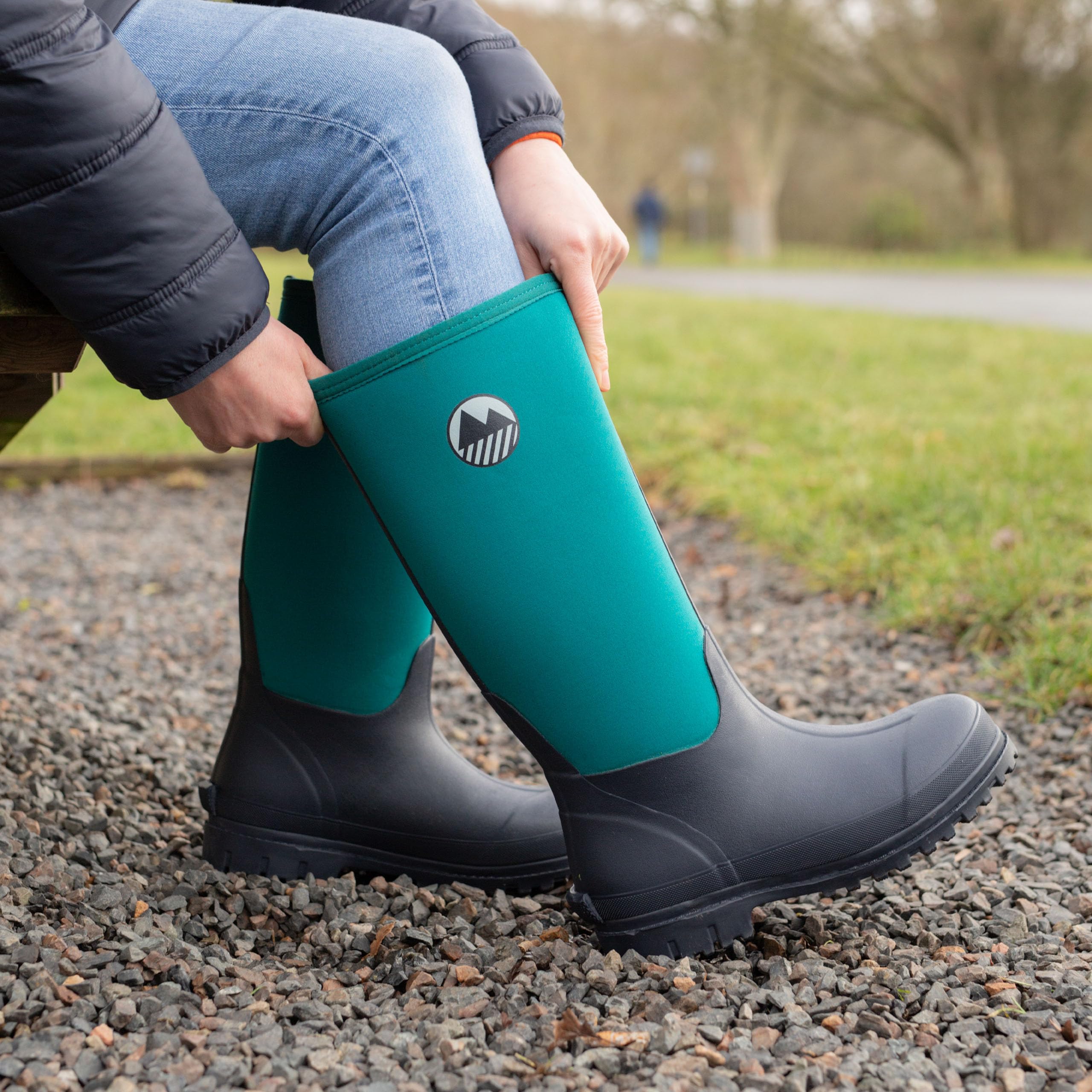 Lakeland Active Women's Rydal Neoprene Insulated Rubber Mucker & Yard Wellington Boots Warm Lined Fully Knee High Waterproof Wellies in Black, Moss Green, Navy Blue & Plum