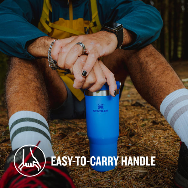 Stanley Flip Straw Tumbler 1.0 Water Bottle With Straw 0.89L - Keeps Cold For 12+ Hours - Easy To Carry - Dishwasher Safe - Stainless Steel Thermal Flask - BPA-Free Travel Mug - Navy