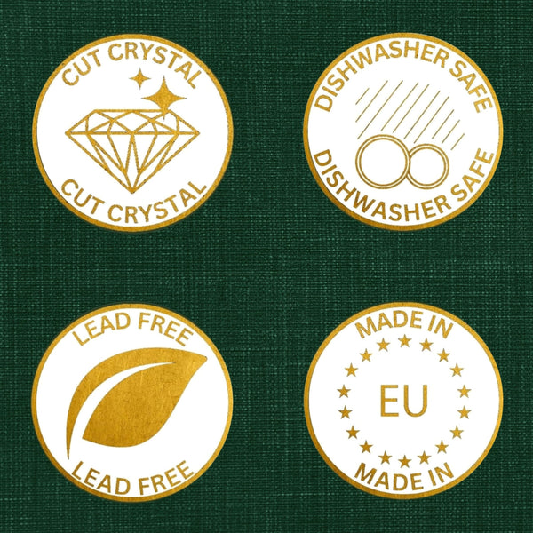 Hemswell Crystal Brandy Glasses Set of 2 - Cut European Crystal Cognac Glasses with Satin Lined Box 250ml - Scotch Port Snifter Goblet - Brandy Gift