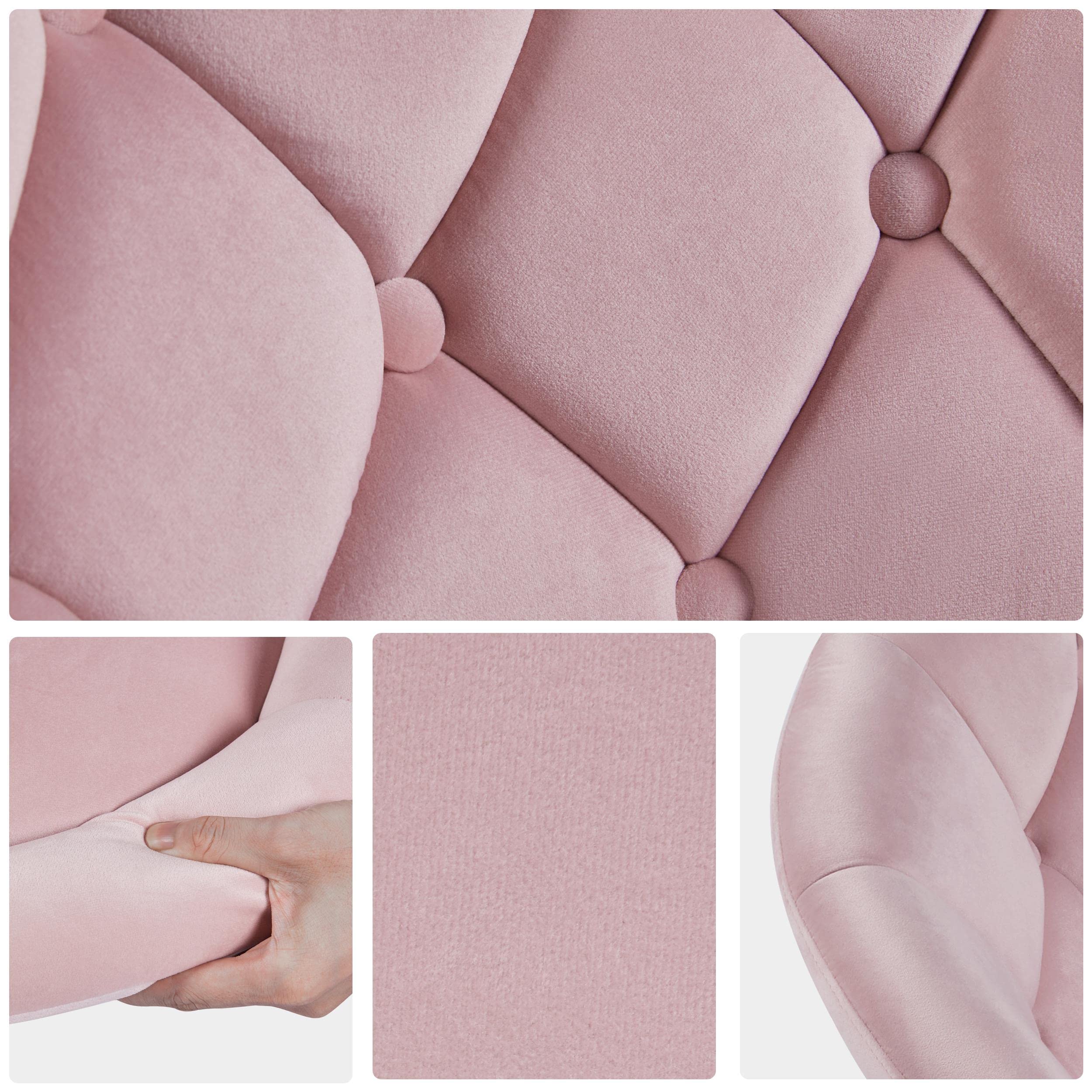 Yaheetech Swivel Vanity Chair Dressing Table Chair Comfy Vanity Stool for Bedroom Salon Make up Room, White