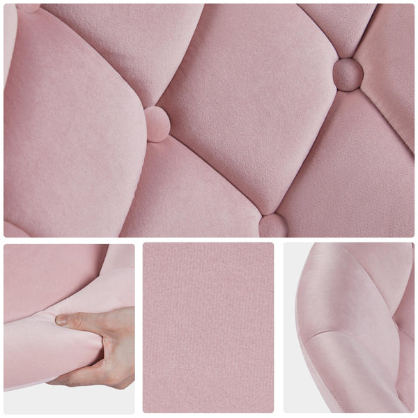 Yaheetech Swivel Vanity Chair Dressing Table Chair Comfy Vanity Stool for Bedroom Salon Make up Room, White