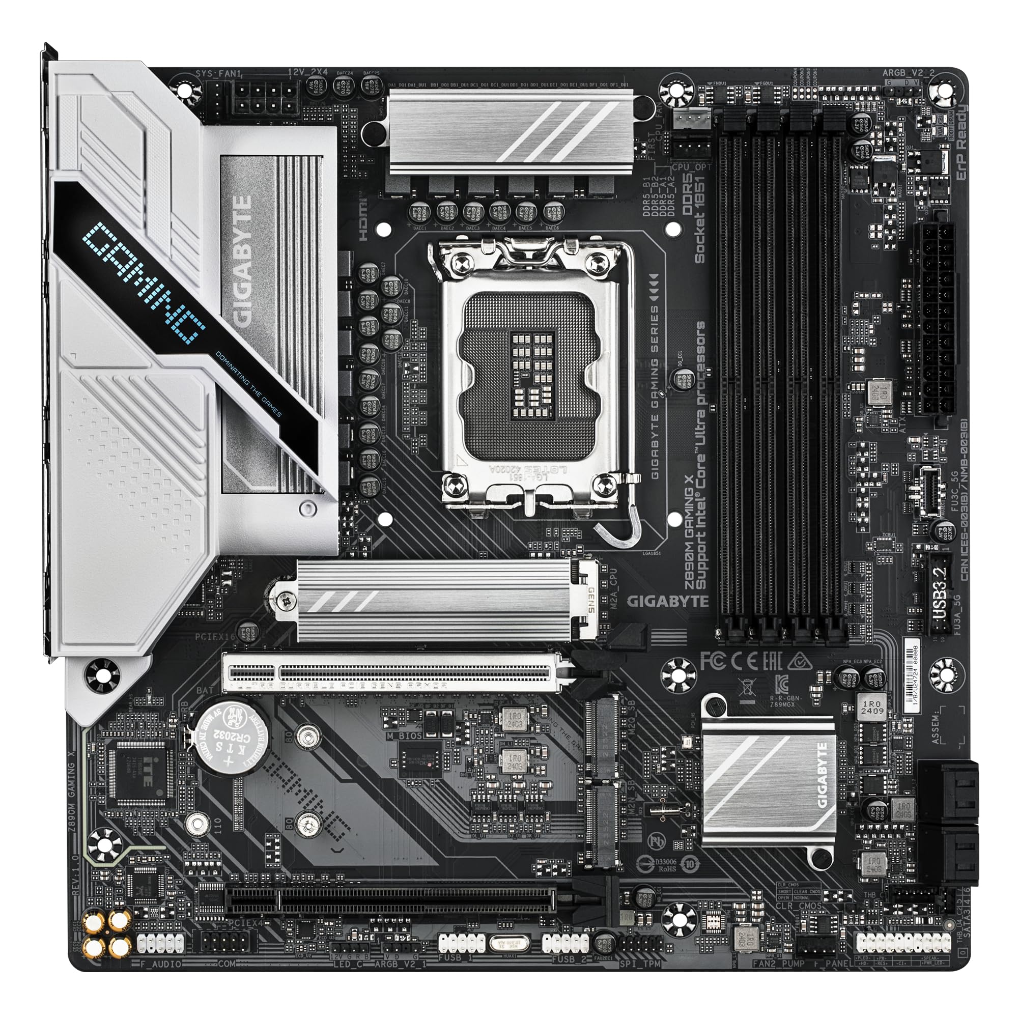 GIGABYTE Z890I AORUS ULTRA Motherboard - Supports Intel Core Ultra (Series 2) CPUs, 8+1+2 phases VRM, up to 8800MHz DDR5 (OC), 1xPCIe 5.0 + 1xPCIe 4.0, Wi-Fi 7, 2.5GbE LAN, Thunderbolt 4