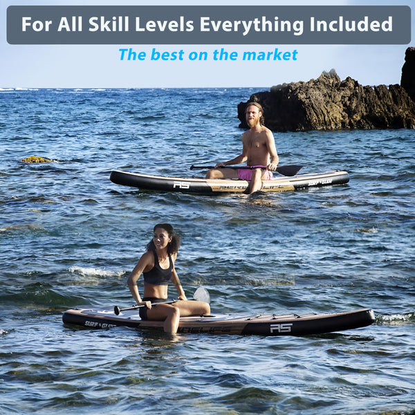 SereneLife Inflatable Stand Up Paddle Board, SUP Board- Paddleboards for Adults & Youth, Surfing Board Kit, 0.63cm Thick Standup Paddleboarding, Non-Slip Deck, Wide Stance, Surf Control w/Backpack