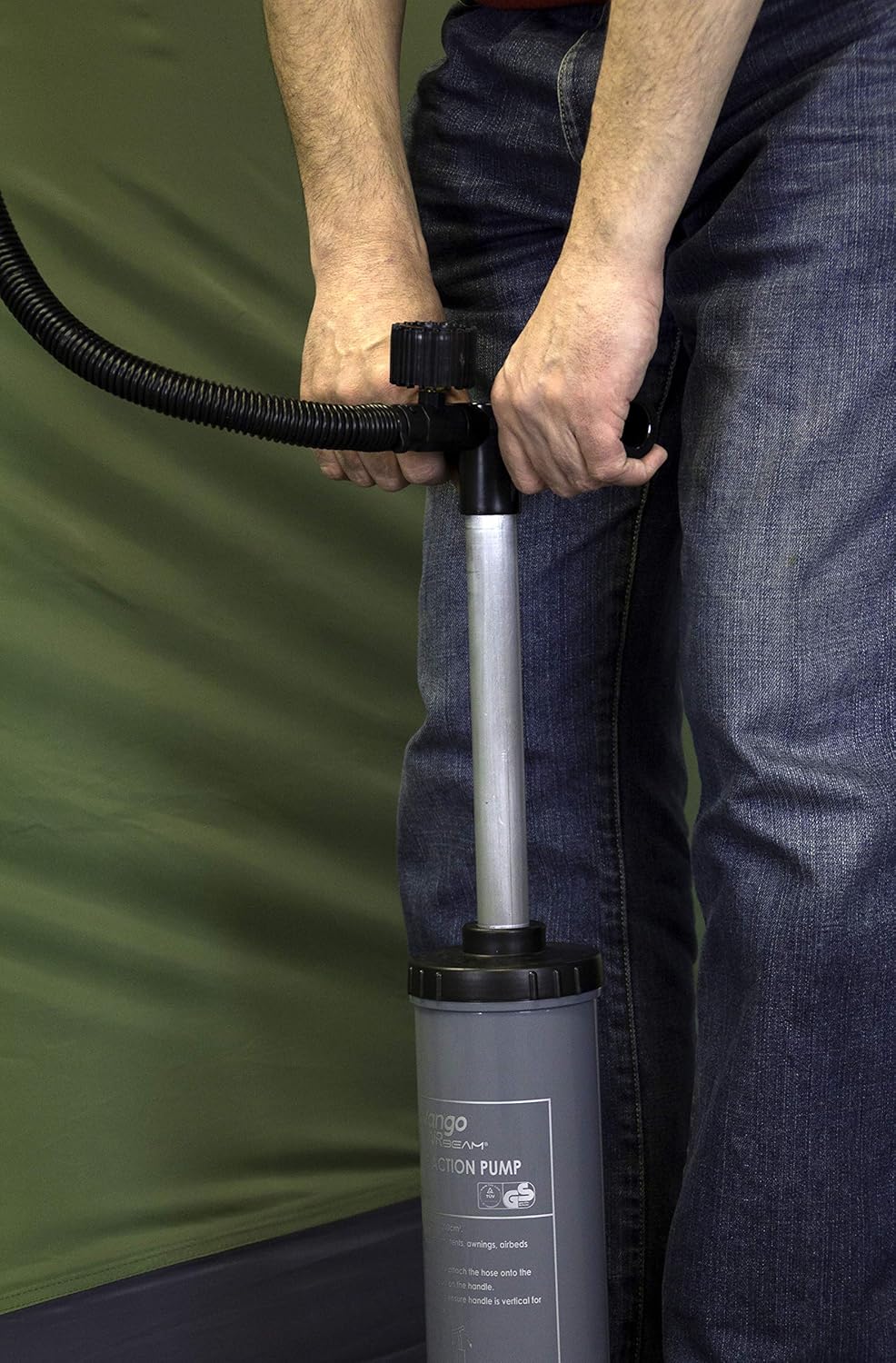 Vango Airbeam Odyssey Air 500 Villa Tent [Amazon Exclusive], 5 Man Inflatable Tent with Pump, Sun Canopy, Easy Pitch Family Camping, Epsom Green