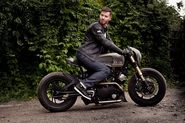 SHIMA Gravity Cordura Classic Protectors Men's Gusset Motorcycle Jeans, Blue