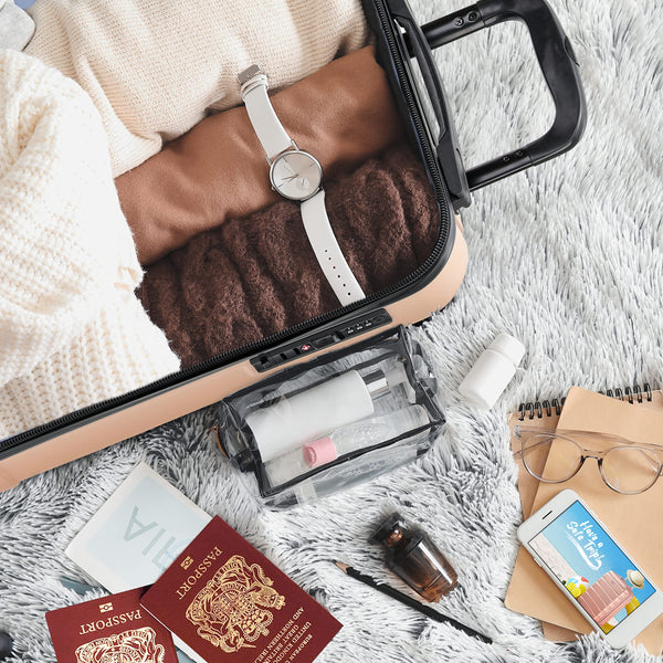 Flight Knight Premium Lightweight Suitcase - Built-in TSA Lock - 8 Spinner Wheels - ABS Hard Shell Check in Highly Durable Luggage - Medium - 67x45x26cm