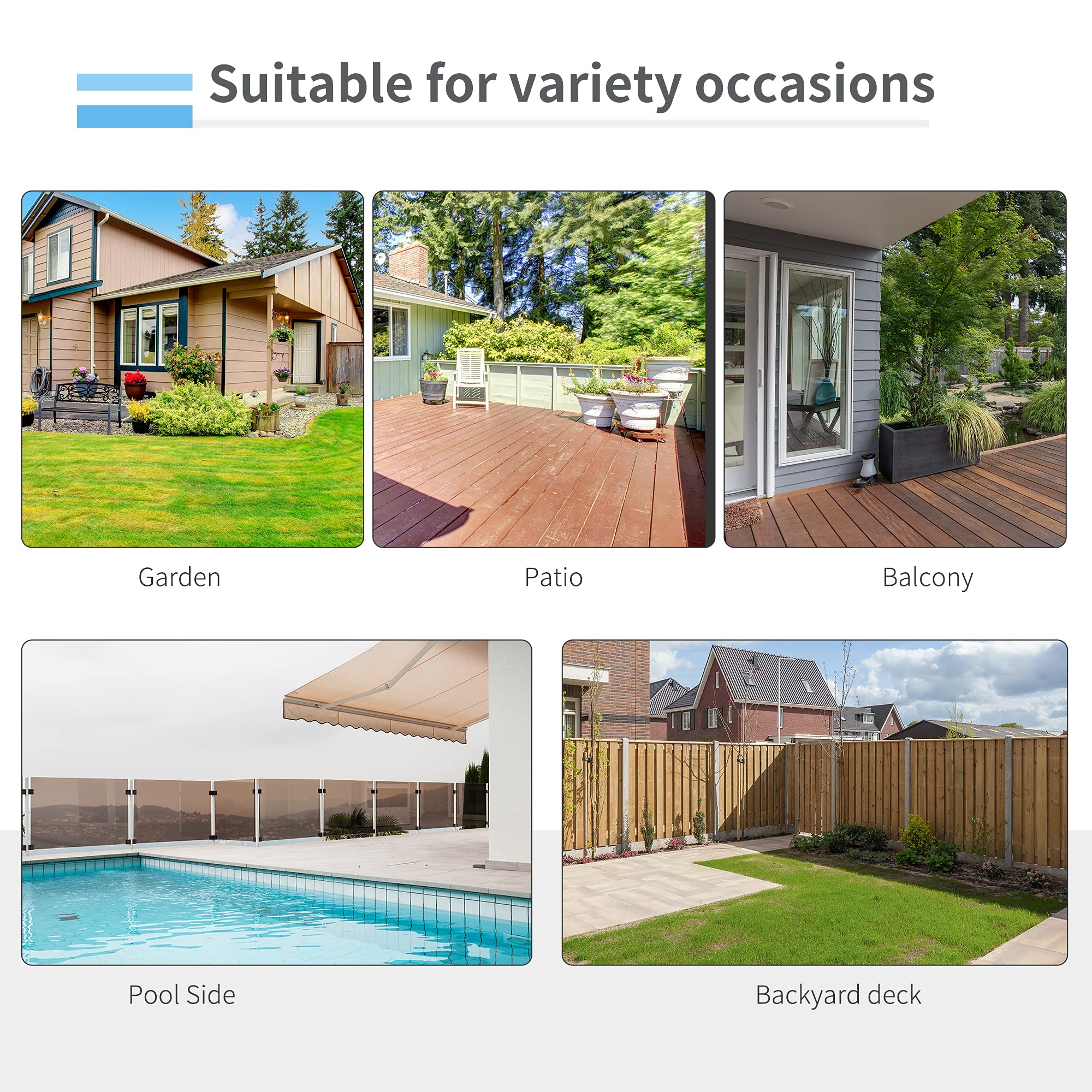 Outsunny Sun Lounger Steel Frame Outdoor Folding Chaise Texteline Lounge Chair Recliner with Headrest & 7 Levels Adjustable Backrest, Cream White