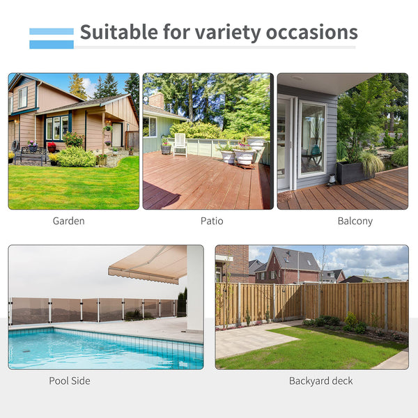 Outsunny Sun Lounger Steel Frame Outdoor Folding Chaise Texteline Lounge Chair Recliner with Headrest & 7 Levels Adjustable Backrest, Cream White