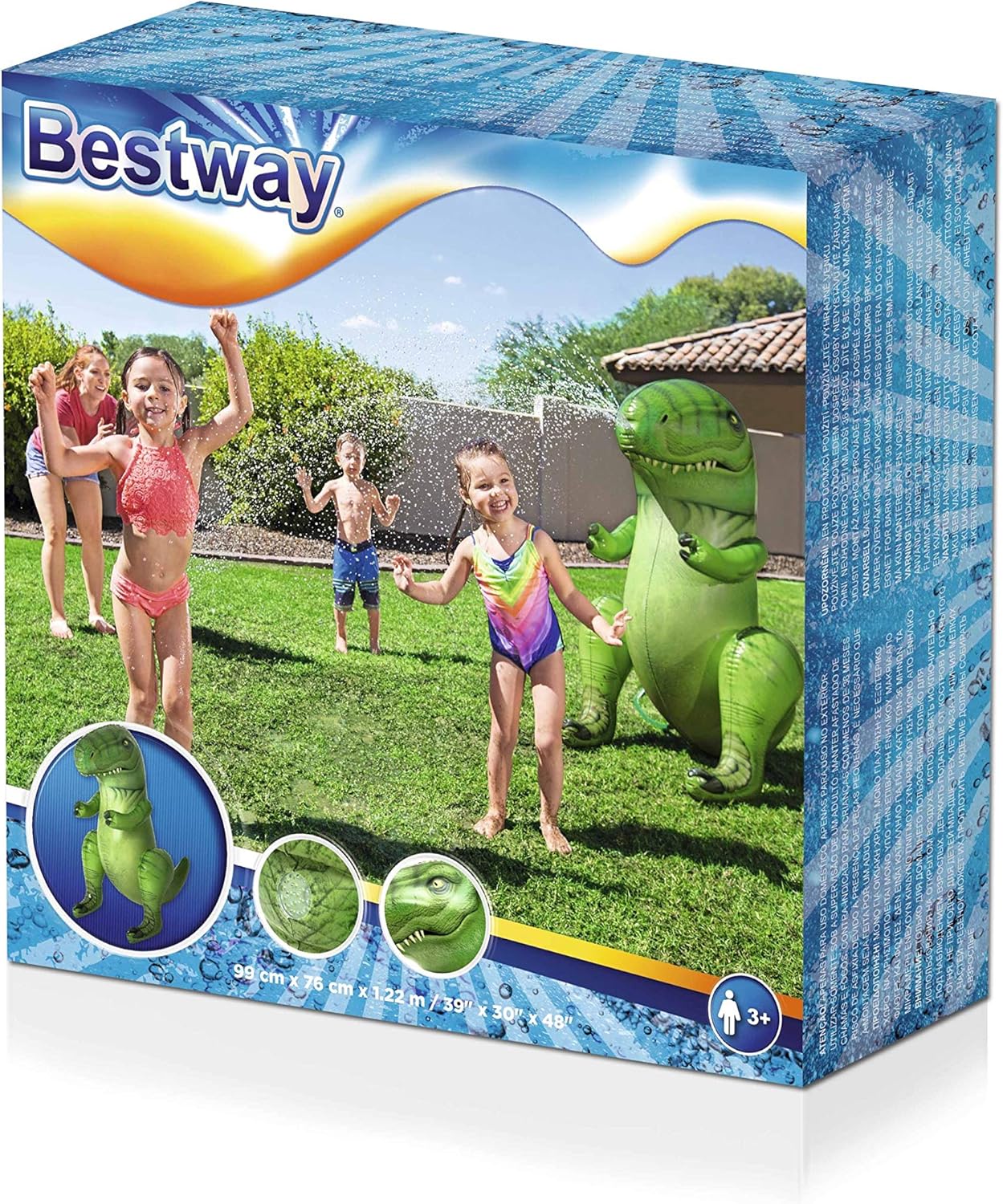 Bestway Dinomite Dinosaur water sprinkler, Kids Inflatable Garden Water Toys