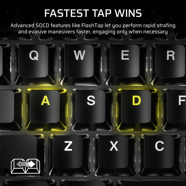 CORSAIR K70 MAX RGB Magnetic Mechanical Wired Gaming Keyboard – MGX Adjustable Switches, Simultaneous SOCD and Rapid Trigger, PBT Double-Shot Keycaps, Sound Dampening, 8000Hz Polling, QWERTY UK, Black