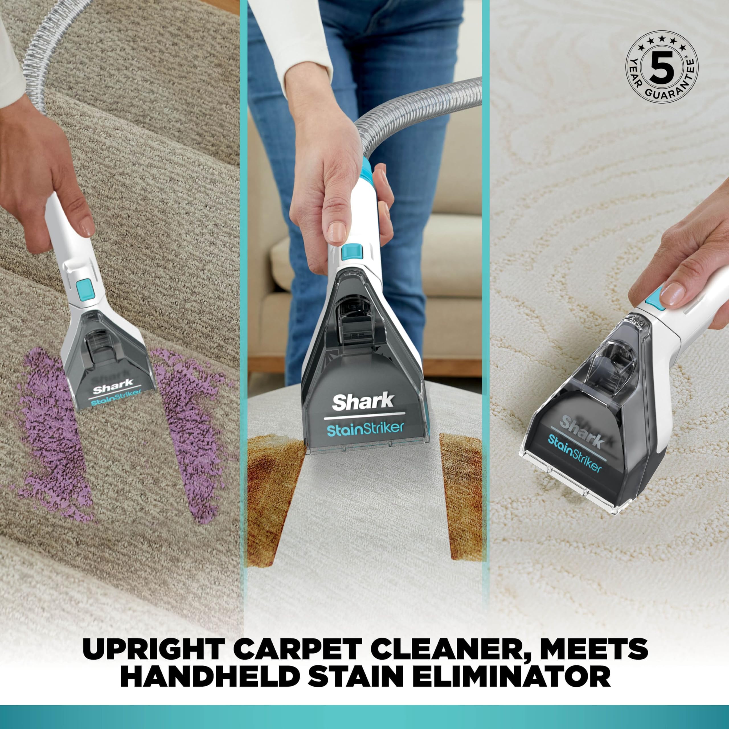 Shark CarpetXpert HairPro Pet Carpet Cleaner with Anti-Clog, Anti-Clump, Anti-Tangle, Removes Stains & Odours from Carpets & Rugs, Includes Deep Clean Pet Formula, 1000W, EX220UK
