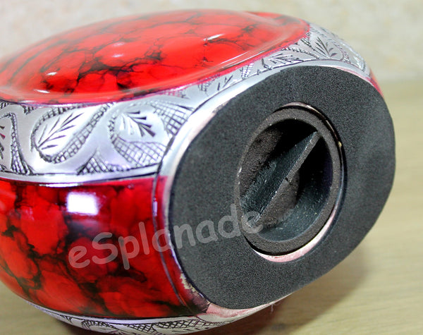 eSplanade Teardrop Cremation Urn Memorial Container Jar Pot | Cremation urn | Metal urn | Burial urn (Fiery Red)