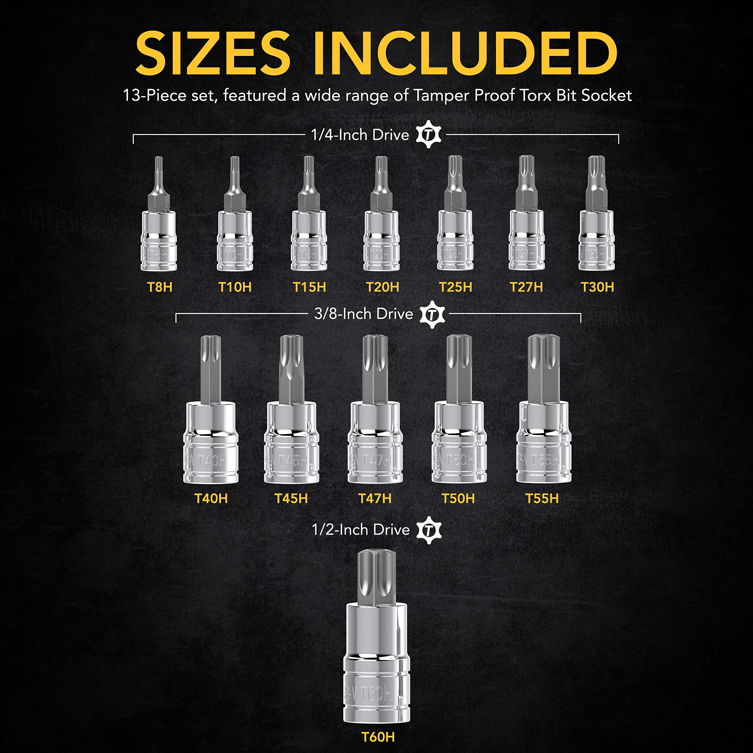 LEXIVON Master Wrench Key Set, 35-Piece Long Arm Ball End Hex Keys | 3-Pack Metric/SAE & Star, Industrial Grade S2 Alloy Steel (LX-131)