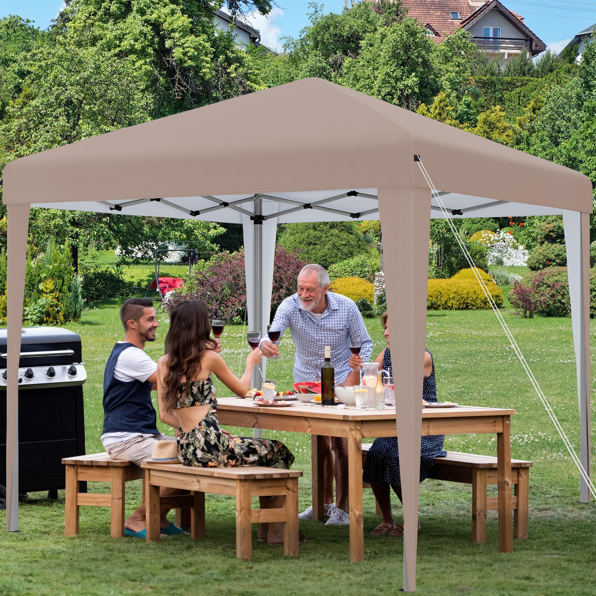 YITAHOME 3x3Meter Instant Heavy Duty Pop Up Gazebo, Folding Garden Camping Party Tent Canopy Marquee with Roller Bag