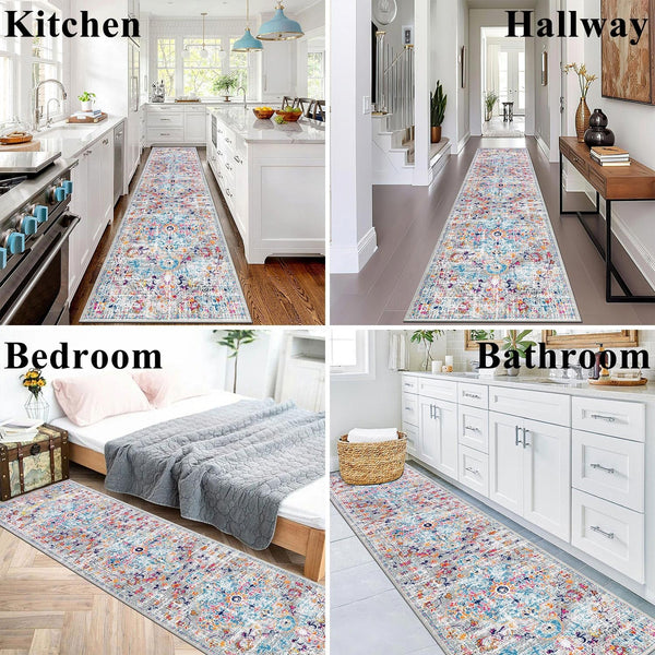SHACOS Runner Rug for Hallways 60x240cm Modern Hall Rug Runners Non Slip Washable Carpet Runner for Kitchen Soft Bedroom Rug Low Pile Runner Rug for