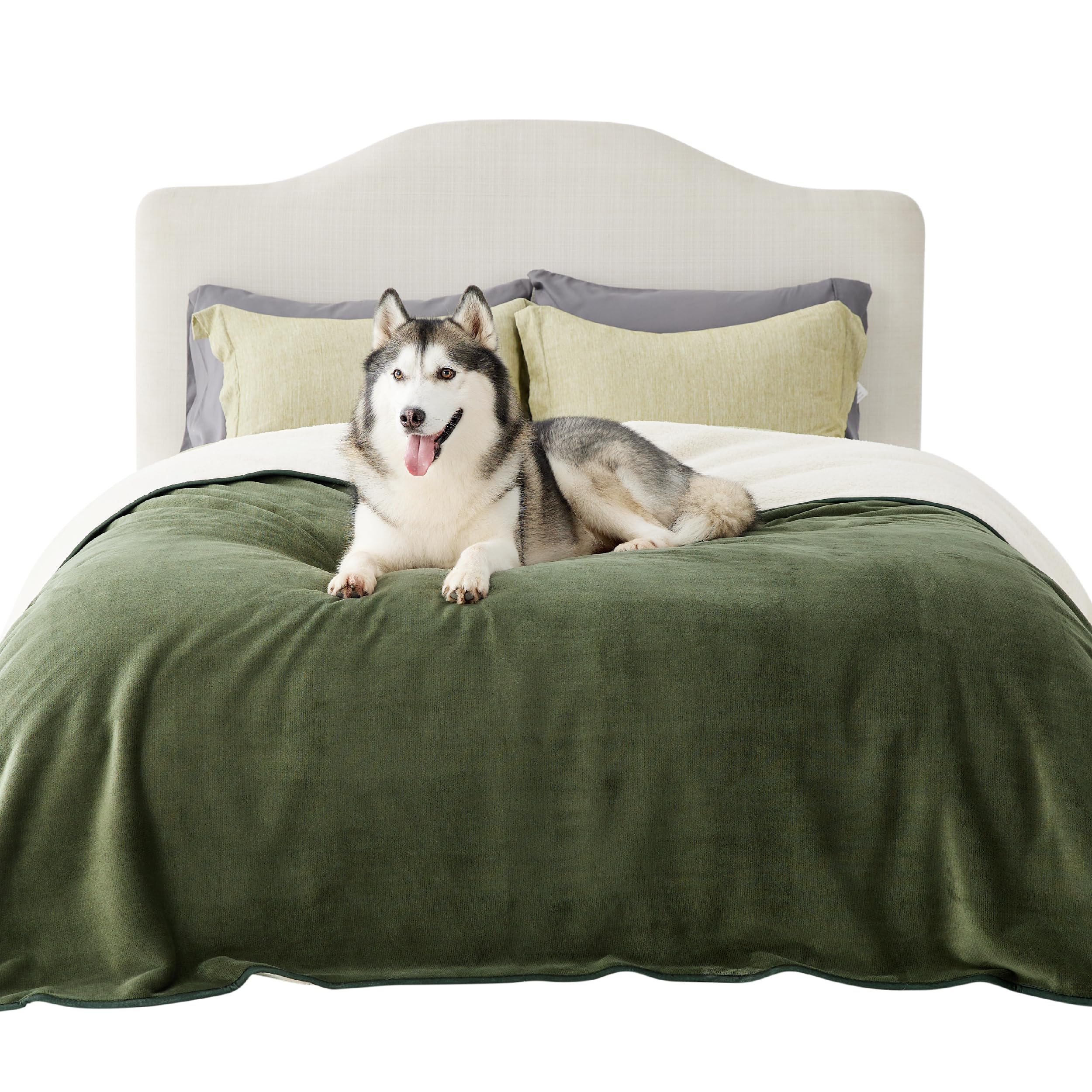 Lesure Waterproof Fleece Blanket Washable - 152x203cm Ultra Soft Grey Dog Blanket Over Sofa Bed Garden, Twin/Double Throw with Soft Plush, Fit All Season