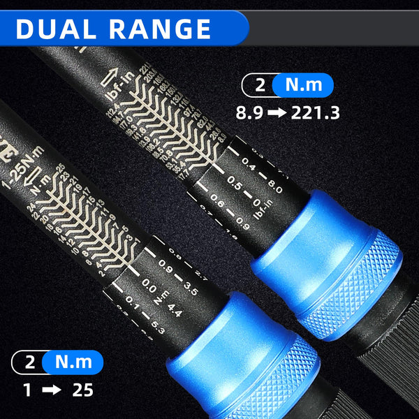 Torque Wrench Set 1/4 5-25Nm, 3/8 20-120Nm, 1/2 40-220Nm, 72 Tooth Dual-Direction Reversible Click Torque Wrenches for Bike Motorcycle, Car, Truck