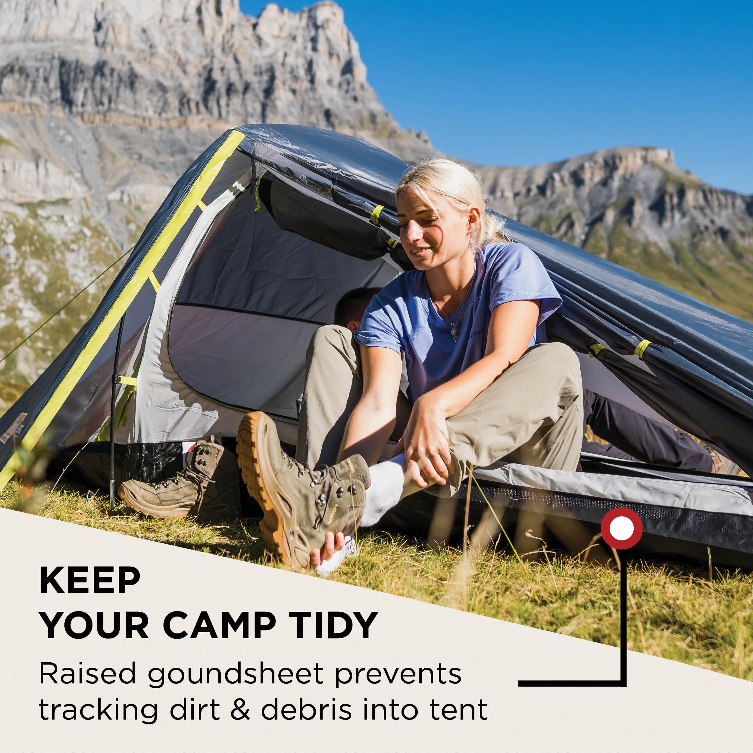 Coleman Bedrock 2 Tent, a compact 2 man dome tent, a light 2 person camping and hiking tent, 100% water-proof