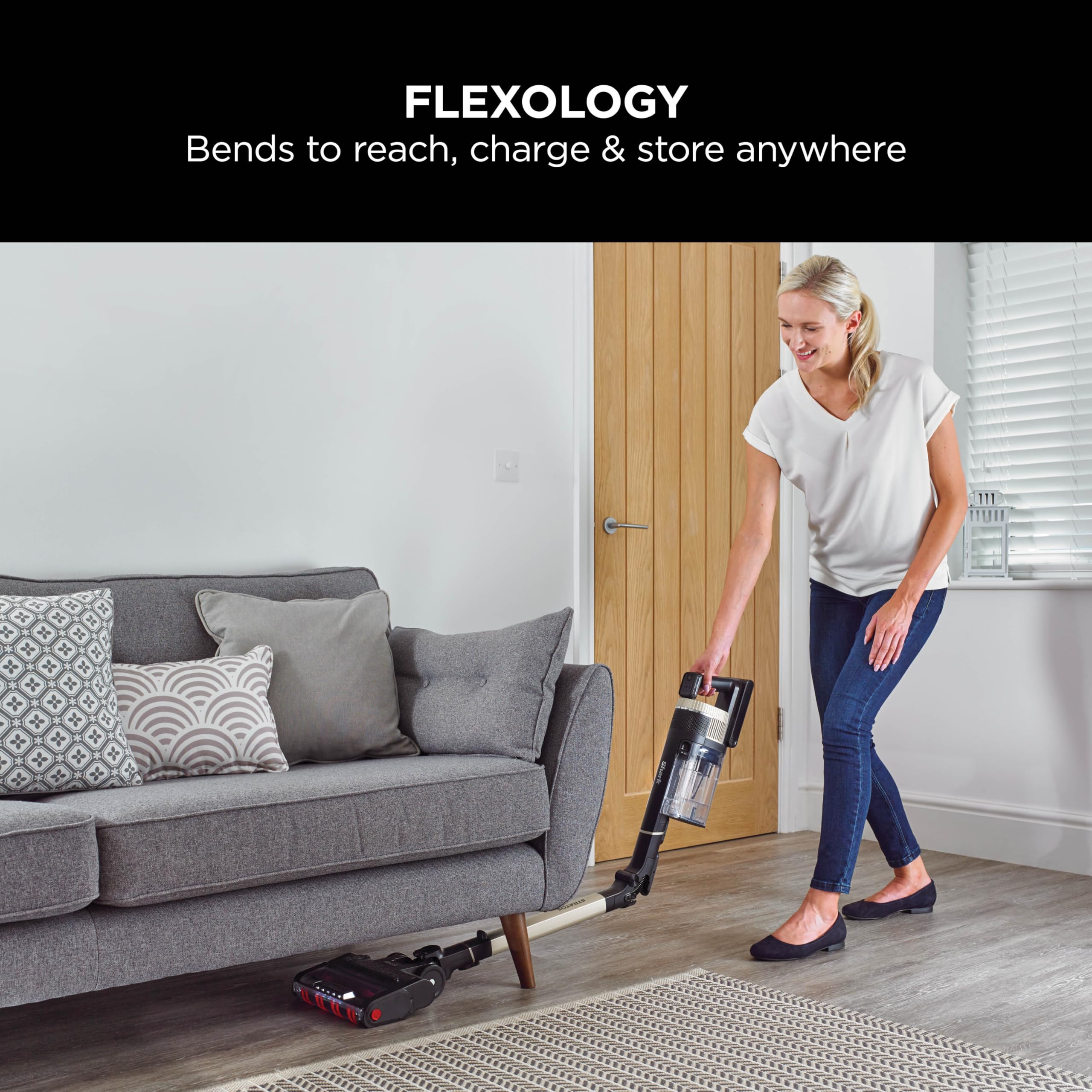 Shark Stratos Cordless Stick Vacuum Cleaner with Anti Hair Wrap Plus, Clean Sense IQ & Anti-Odour Technology, 60 Mins Run-Time, Removable Battery, Charcoal/Rose Gold IZ400UK