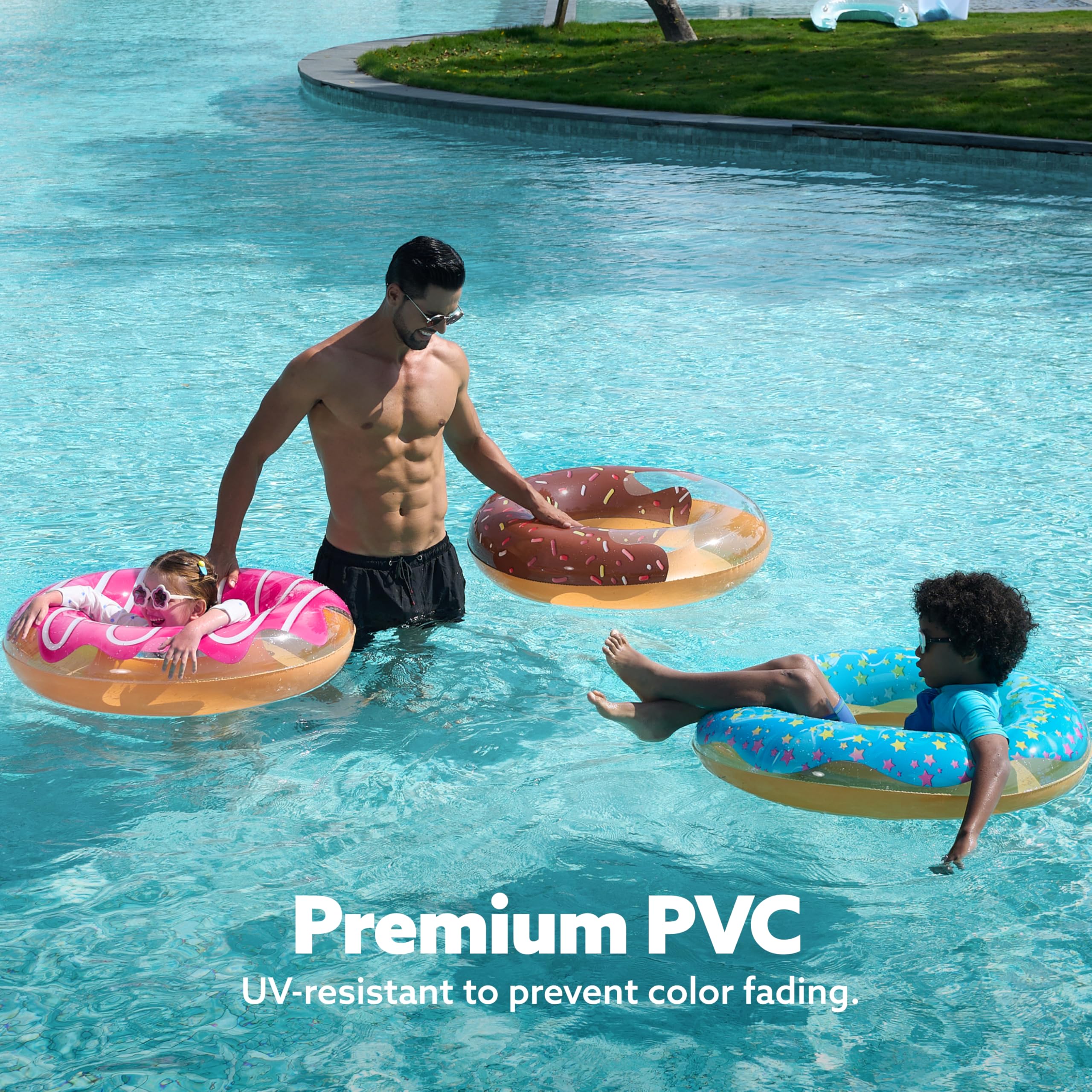 JOYIN Pool Inflatables Swimming Rings 82.5cm (3 Pack), Rubber Ring for Kids and Adults,Pool Inflatables for Adults, Fruit Inflatable Pool Floats for Swimming Pool Party Decorations