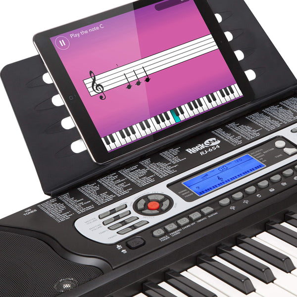 RockJam 88 Key Digital Piano with Full Size Semi-Weighted Keys, Power Supply, Sheet Music Stand, Piano Note Stickers & Simply Piano Lessons