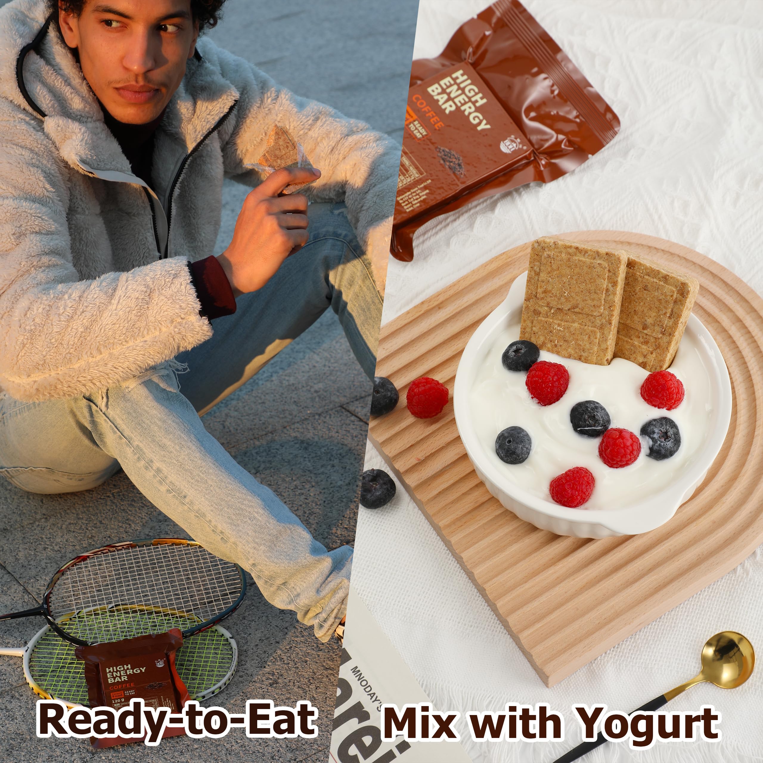 Emergency Food Rations Meal Ready To Eat, Long Self Life 18400 Calorie Survival Tabs Perfect for Camping, Hiking, Army Outdoor Disaster, 20 Pack with Tin Box