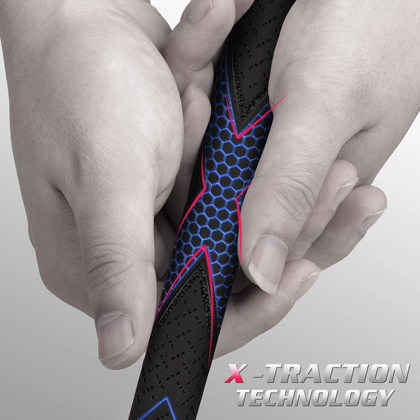 CHAMPKEY Premium Rubber Golf Grips 13 Pack | High Traction and Feedback Rubber Golf Club Grips - All Repair Kits (Black&Blue, Standard)