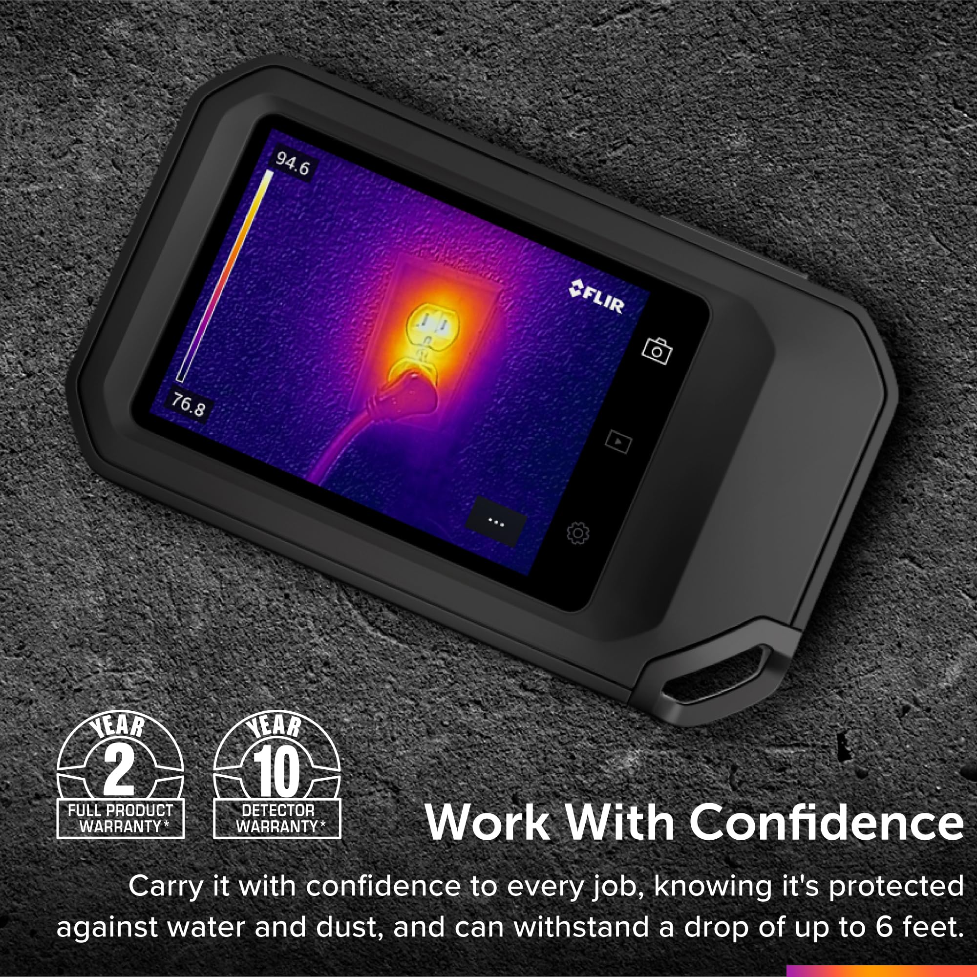 FLIR C5 Compact Thermal Imaging Camera with Wifi: High Resolution Infrared Imager for Inspection, Electrical/Mechanical, Building, and HVAC Applications