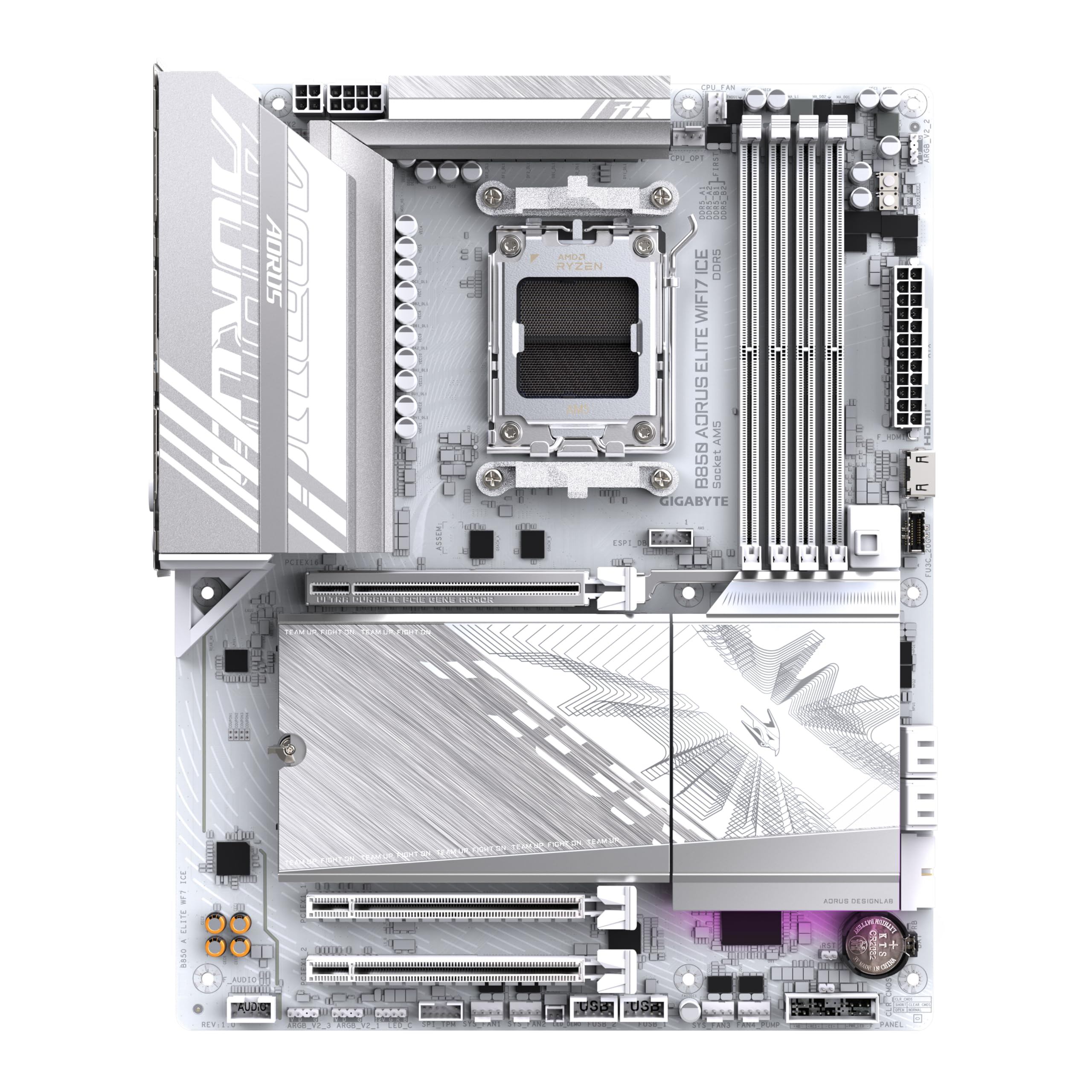 GIGABYTE B850 AORUS ELITE WIFI7 Motherboard - AMD Ryzen 9000 Series CPUs, 14+2+2 Phases Digital VRM, up to 8200MHz DDR5 (OC), 1xPCIe 5.0 + 2xPCIe 4.0 M.2, 2.5 LAN, WIFI 7, USB 3.2 Gen 2x2