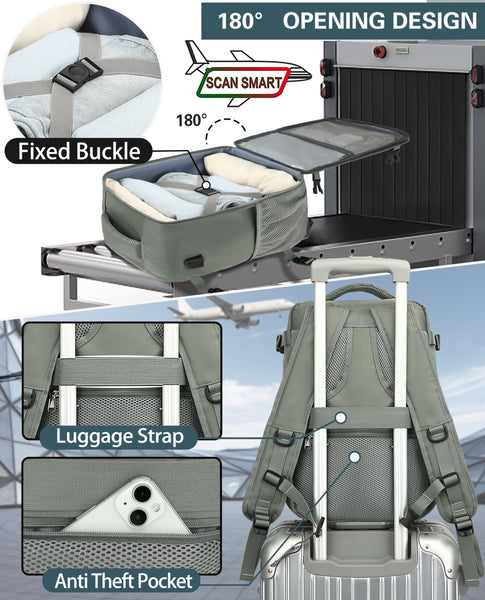 KLOSTAIN for Easyjet Cabin Bag 45x36x20 Travel Backpack Hand Luggage Carry-ons Bag Laptop Backpack Ruscksack for Airplanes Flight New Easyjet Underseat Cabin Bags Fit 14" Laptop Navy