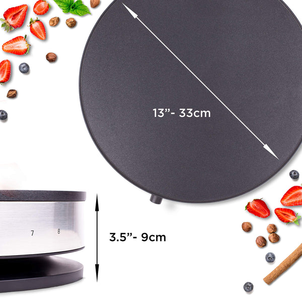 Duronic Electric Crepe Maker PM131 Pancake Maker Machine, Crepe Griddle Grill Pan, Pancake Cooker Hot Plate for Breakfast, American Fluffy Pancakes,