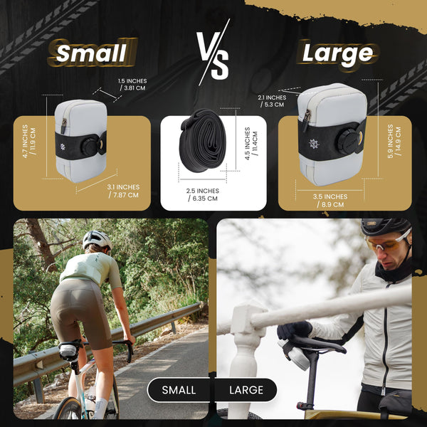 Lumiere & Co. Falcon Magnetic Bike Saddle Bag – 0.69L | 6" x 3.5" x 2" | Sleek Minimalist Brick Design, Fast Magnetic Buckle Attachment | Road Cycling–Specific Bike Seat Bag (Black, Large)